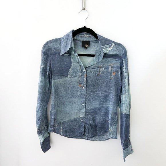cavalli blouse denim pattern - Picture 2 of 11